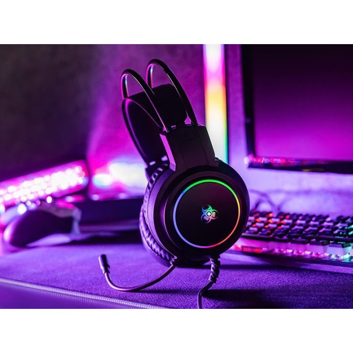 Žaidimų ausinės Tracer GameZone GZ X1 su 50 mm garsiakalbiais ir RGB apšvietimu