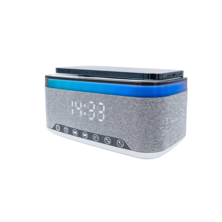 Denver CRQ-225 žadintuvas su radiju, Bluetooth ir belaidžiu įkrovimu