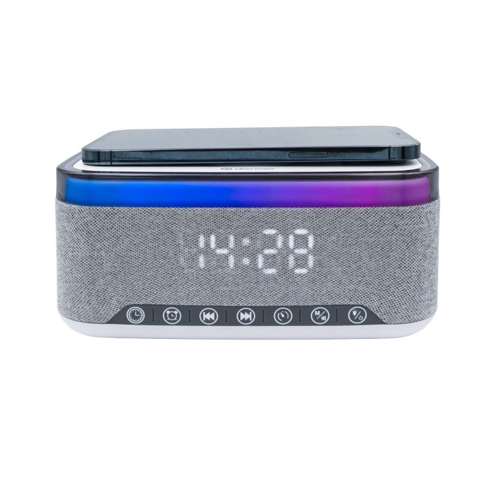 Denver CRQ-225 žadintuvas su radiju, Bluetooth ir belaidžiu įkrovimu