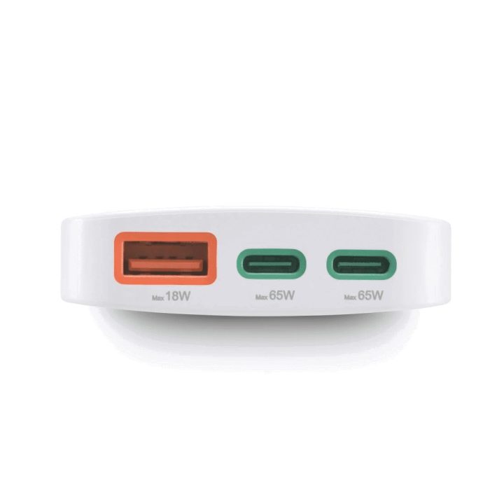 65 W baltas USB-C/USB-A įkroviklis