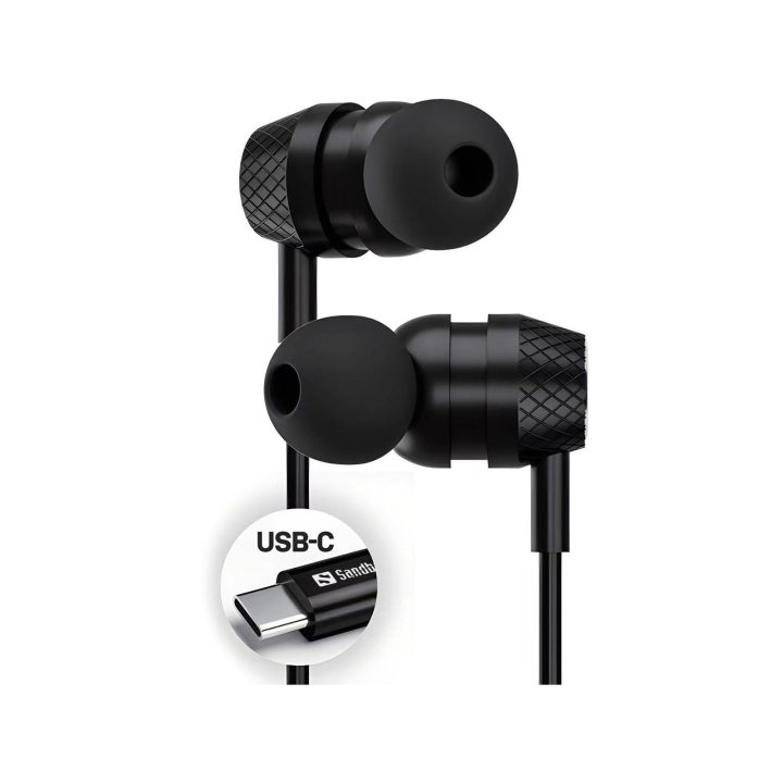 Į ausis įstatomos ausinės su mikrofonu Sandberg USB-C/A