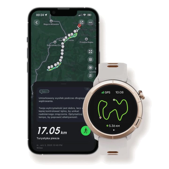 Stelio Activ Pro GPS 46 mm išmanusis laikrodis, auksinis titaninis