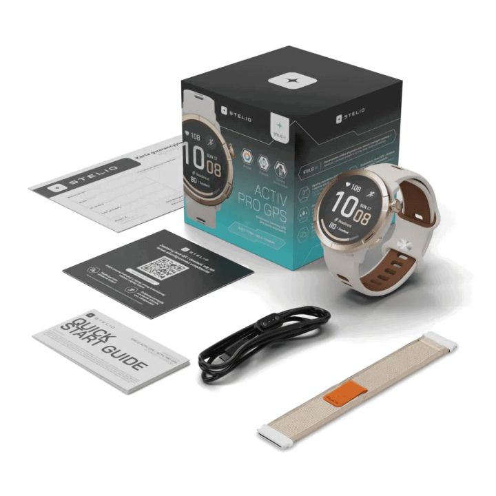 Stelio Activ Pro GPS 46 mm išmanusis laikrodis, auksinis titaninis