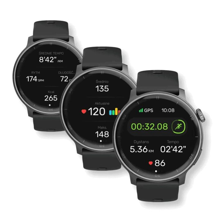 Stelio Activ GPS 46 mm juodas išmanusis laikrodis