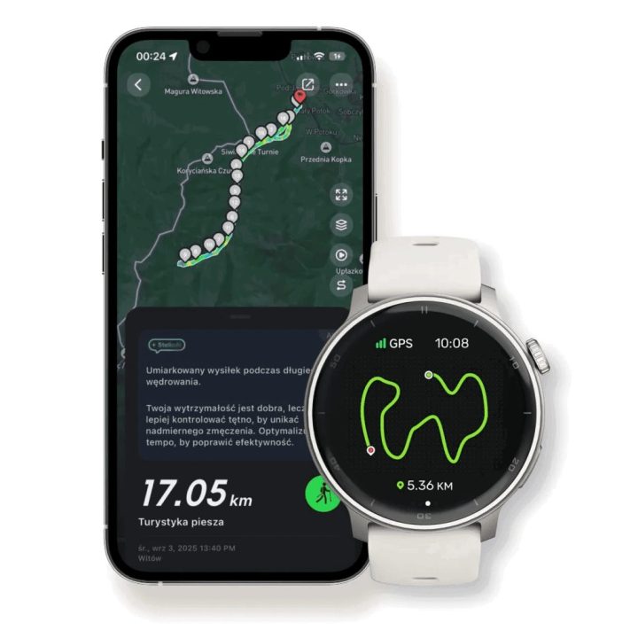 Stelio Activ GPS išmanusis laikrodis 46 mm, sidabrinis