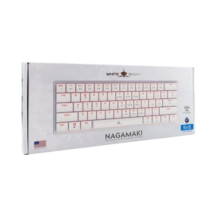 White Shark Nagamaki mechaninė žaidimų klaviatūra, balta