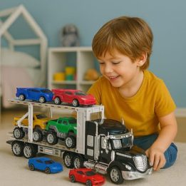 Trinties būdu valdomas automobilių transporteris su 4 automobiliais, 54 cm