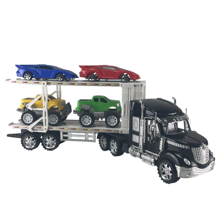 Trinties būdu valdomas automobilių transporteris su 4 automobiliais, 54 cm