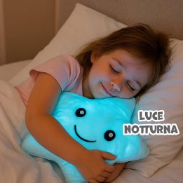 Žvaigždės formos pliušinė pagalvė su LED lempute, 40 cm