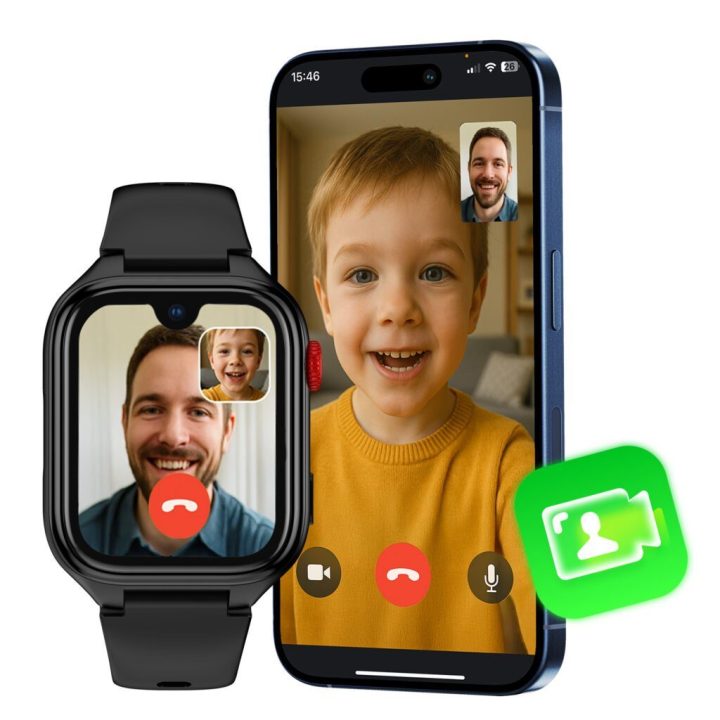 Juodas vaikiškas išmanusis laikrodis Stelio Junior Pro AI 4G