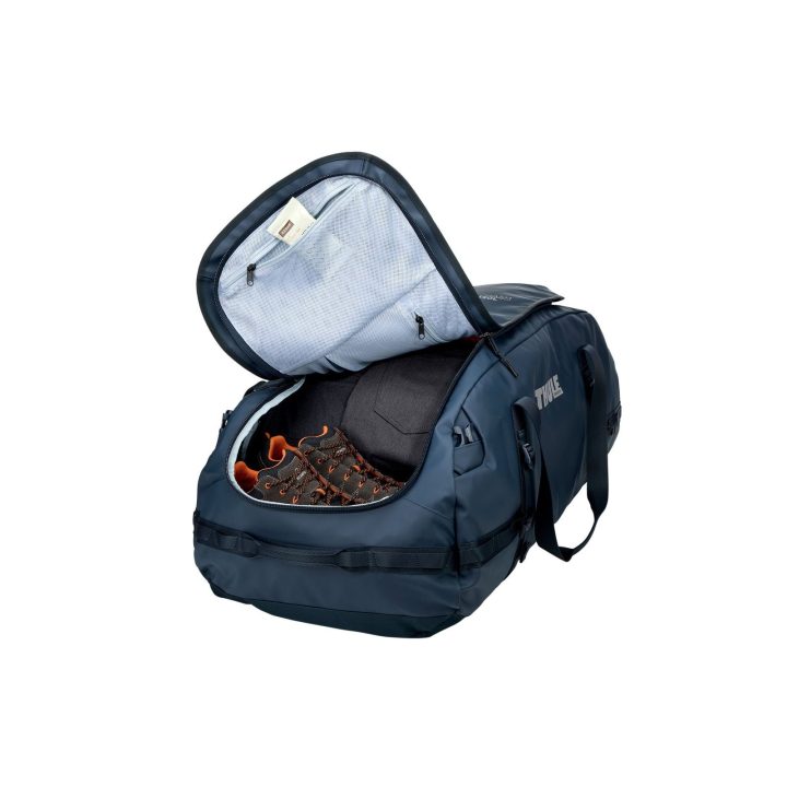 Thule Chasm 130L tamsiai mėlynas sportinis krepšys-kuprinė