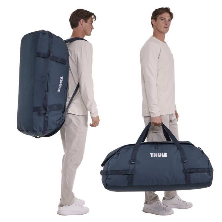 Thule Chasm 130L tamsiai mėlynas sportinis krepšys-kuprinė
