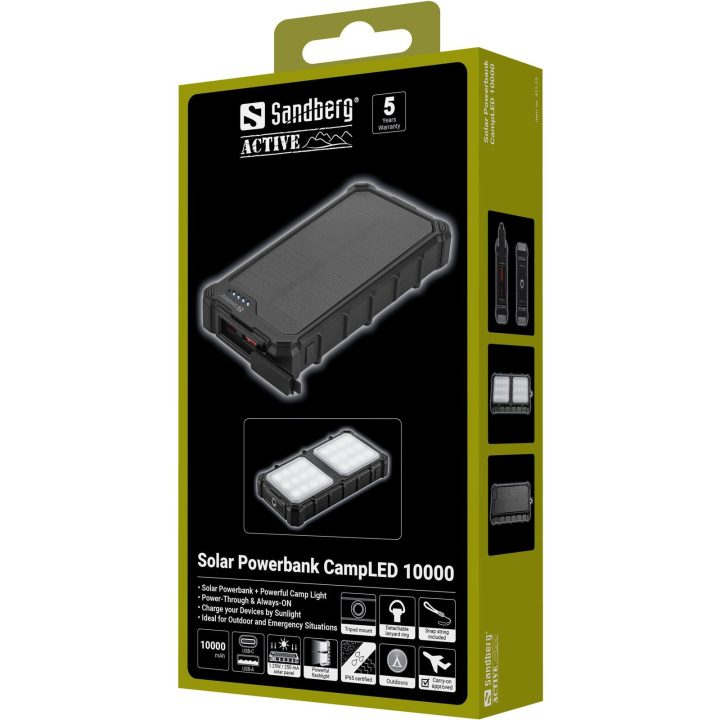 Powerbankas su stovyklavimo žibintu Sandberg CampLED 10000