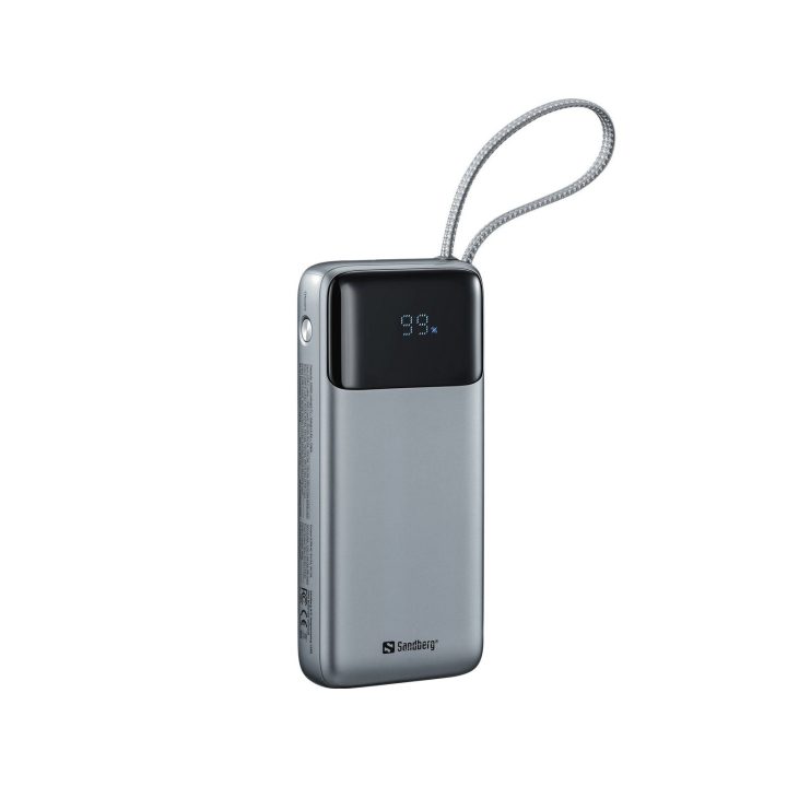 20000 mAh powerbankas su integruotu USB-C laidu, PD 67 W