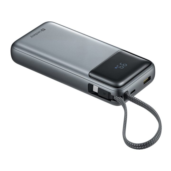 20000 mAh powerbankas su integruotu USB-C laidu, PD 67 W