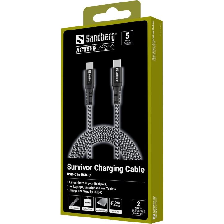 USB-C laidas 2 m, 100 W