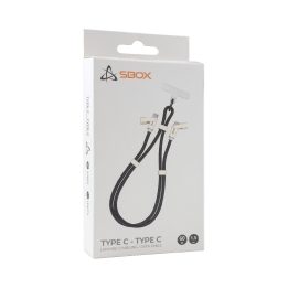 Juodas USB-C į USB-C virvelinis laidas 1,5 m