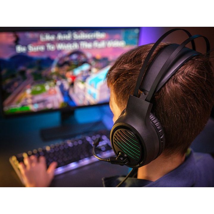Juodos žaidimų ausinės Tracer GameZone GZ VPRO su RGB apšvietimu