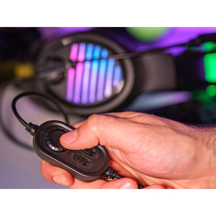 Juodos žaidimų ausinės Tracer GameZone GZ VPRO su RGB apšvietimu