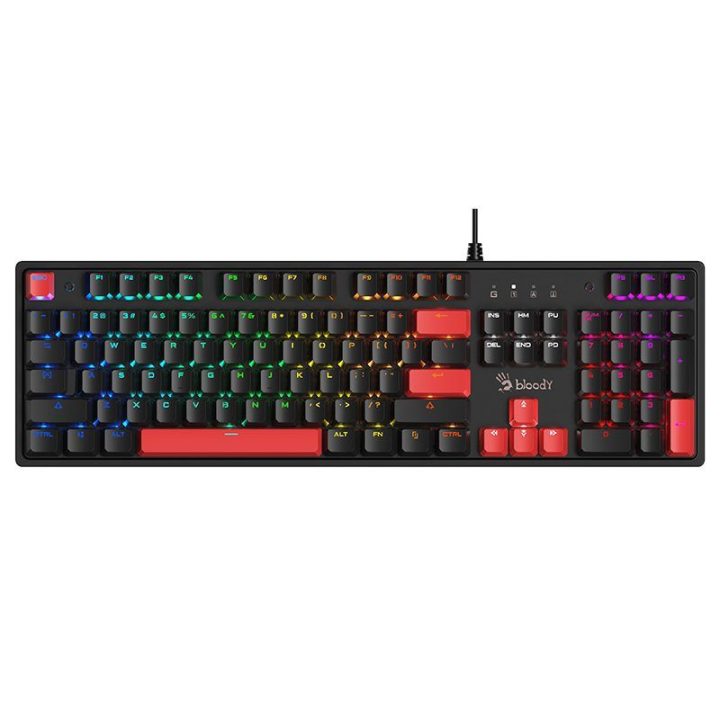 Mechaninė žaidimų klaviatūra Bloody S520N Fire Black su BLMS Red Plus jungikliais