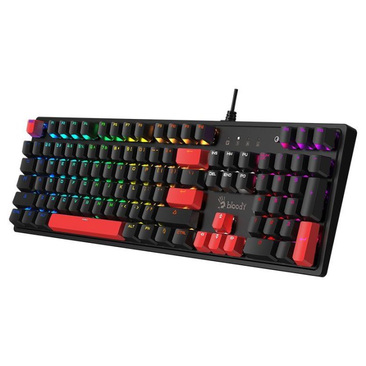 Mechaninė žaidimų klaviatūra Bloody S520N Fire Black su BLMS Red Plus jungikliais