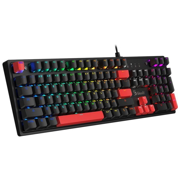 Mechaninė žaidimų klaviatūra Bloody S520N Fire Black su BLMS Red Plus jungikliais