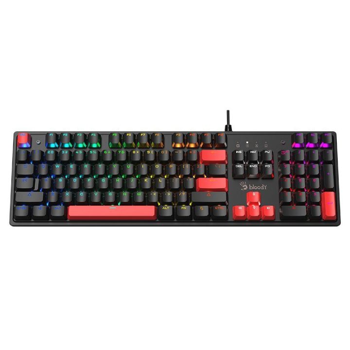 Mechaninė žaidimų klaviatūra Bloody S520N Fire Black su BLMS Red Plus jungikliais