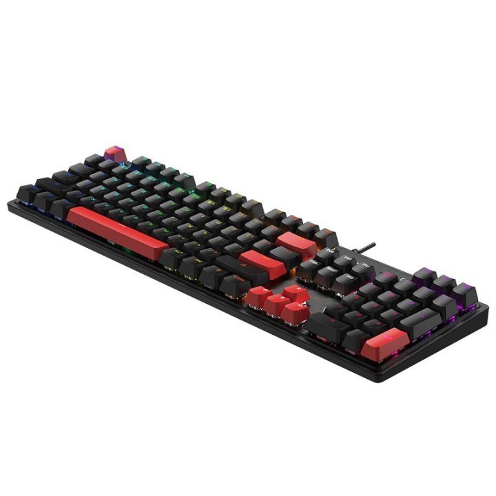 Mechaninė žaidimų klaviatūra Bloody S520N Fire Black su BLMS Red Plus jungikliais