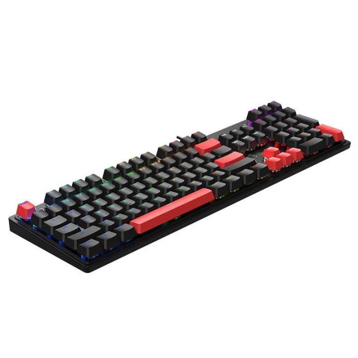 Mechaninė žaidimų klaviatūra Bloody S520N Fire Black su BLMS Red Plus jungikliais