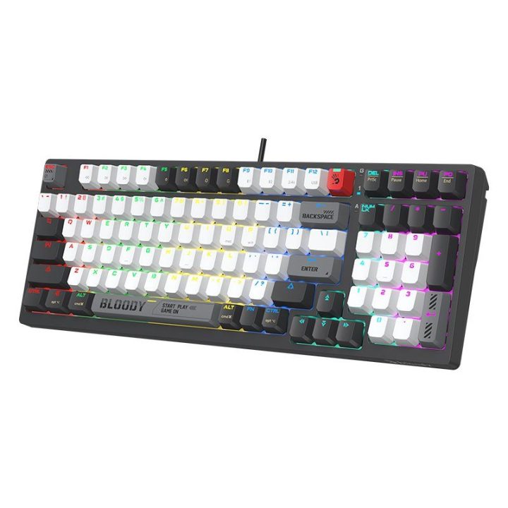 Belaidė mechaninė klaviatūra Bloody WS98 Grey su BLMS Red Plus jungikliais