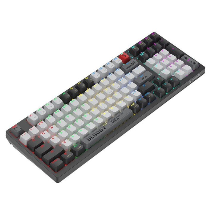 Belaidė mechaninė klaviatūra Bloody WS98 Grey su BLMS Red Plus jungikliais
