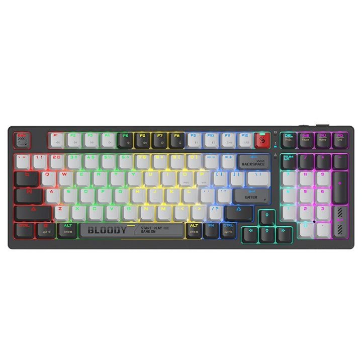 Belaidė mechaninė klaviatūra Bloody WS98 Grey su BLMS Red Plus jungikliais