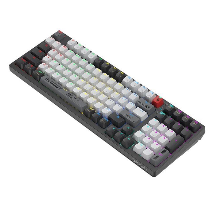 Belaidė mechaninė klaviatūra Bloody WS98 Grey su BLMS Red Plus jungikliais