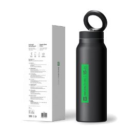 Magnetinis sportinis butelis su telefono laikikliu, 800 ml, juodas