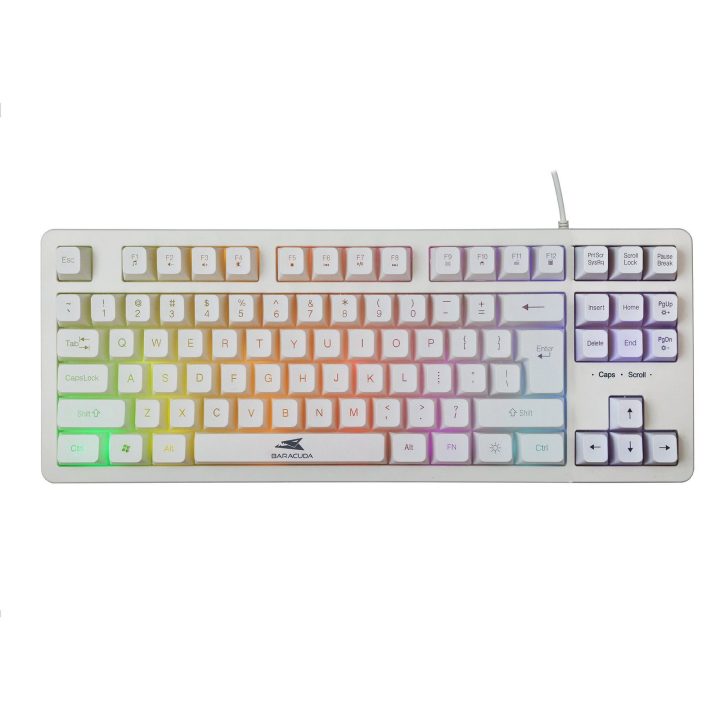 Membraninė žaidimų klaviatūra Baracuda Krill White US, 87 klavišų