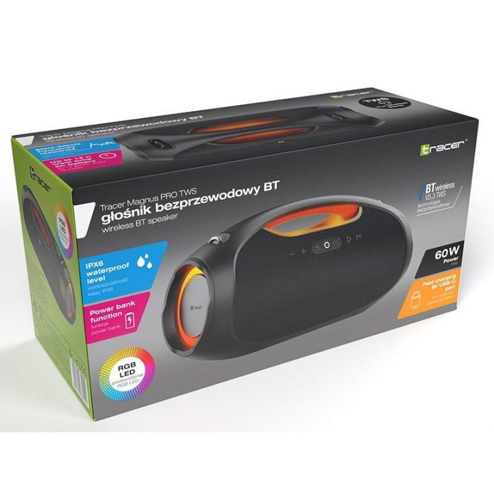 Tracer Magnus Pro TWS Bluetooth garsiakalbis, juodas