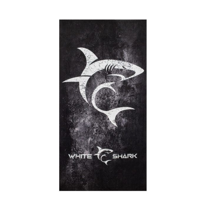 Juodas ir baltas rankšluostis White Shark SAWFISH TW-02, 80 x 160 cm