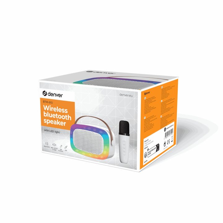 Bluetooth garsiakalbis Denver BTM-610 su mikrofonu ir LED apšvietimu