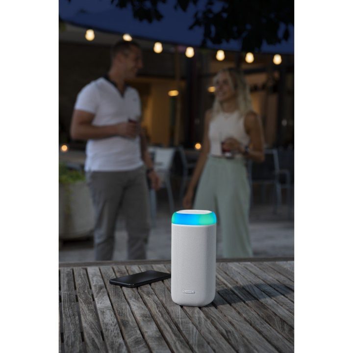 Belaidis garsiakalbis su LED apšvietimu Hama Shine 2.0, baltas