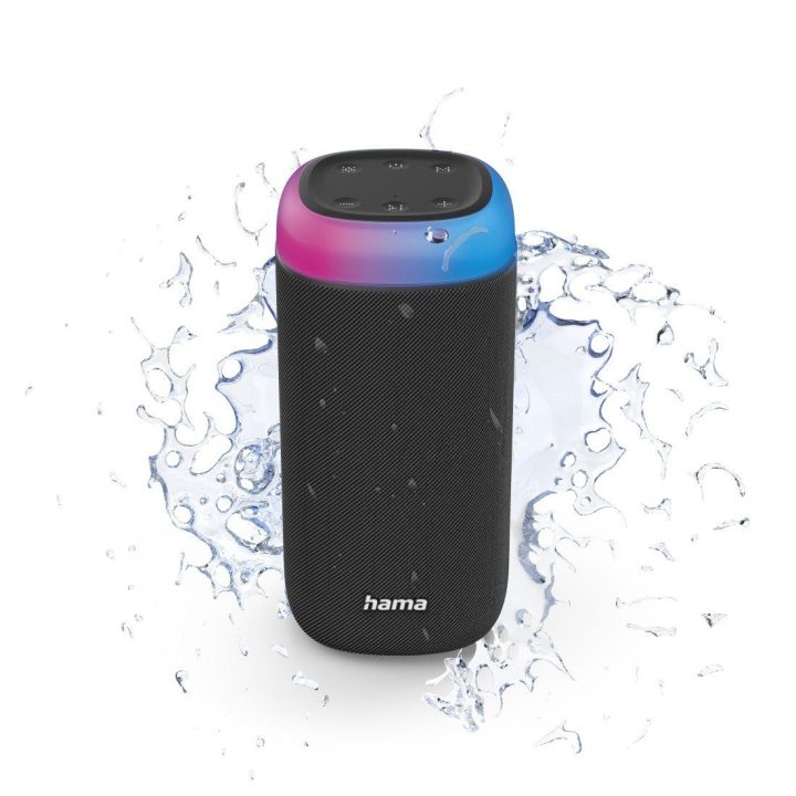 Juodas Bluetooth garsiakalbis Hama Shine 2.0 su LED apšvietimu