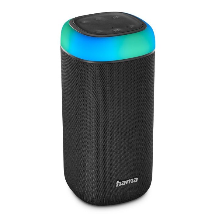 Juodas Bluetooth garsiakalbis Hama Shine 2.0 su LED apšvietimu