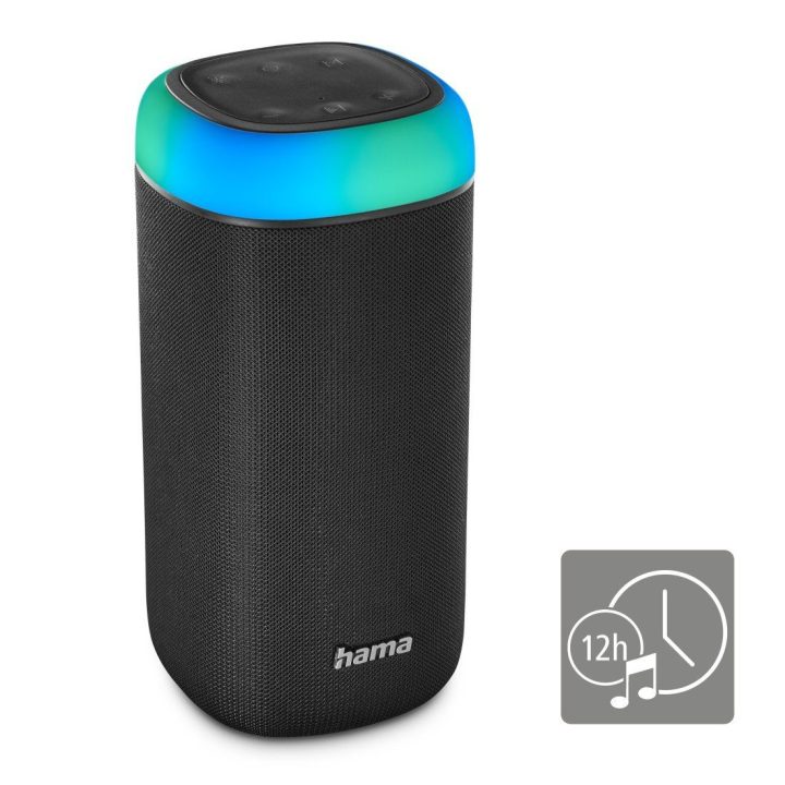 Juodas Bluetooth garsiakalbis Hama Shine 2.0 su LED apšvietimu