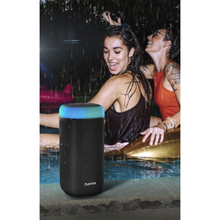 Juodas Bluetooth garsiakalbis Hama Shine 2.0 su LED apšvietimu