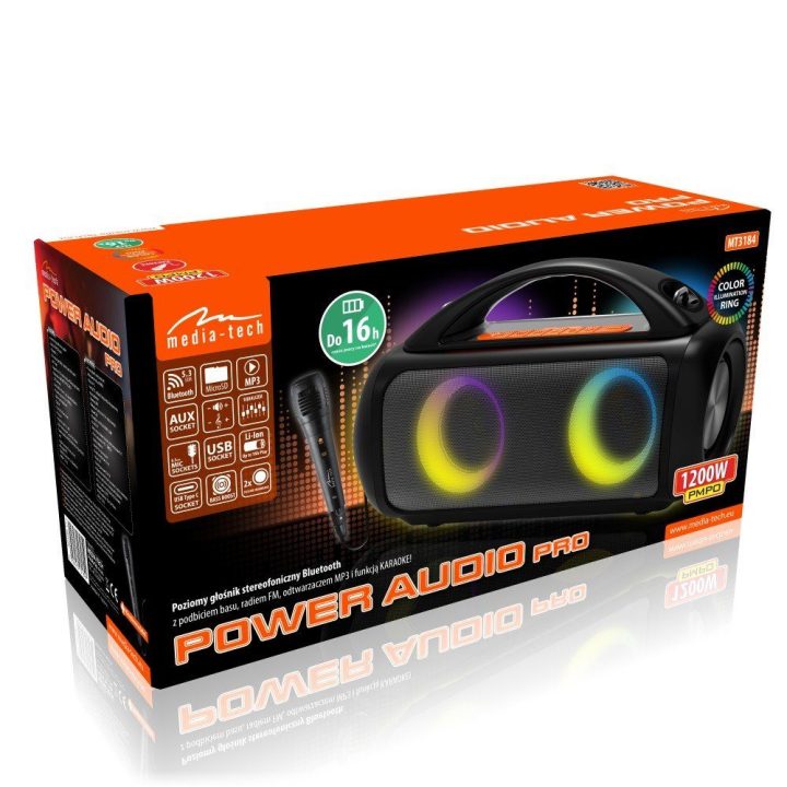Nešiojamas Bluetooth garsiakalbis Media-Tech MT3184 Power Audio Pro