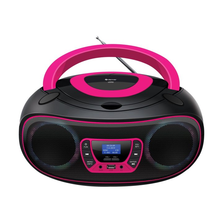 Rožinis radijas su CD grotuvu Denver TDB-212