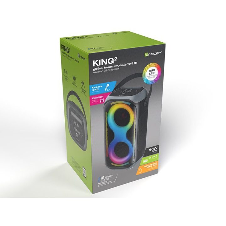 Nešiojama kolonėlė Tracer Poweraudio King 2 BT TWS, 45 W RMS