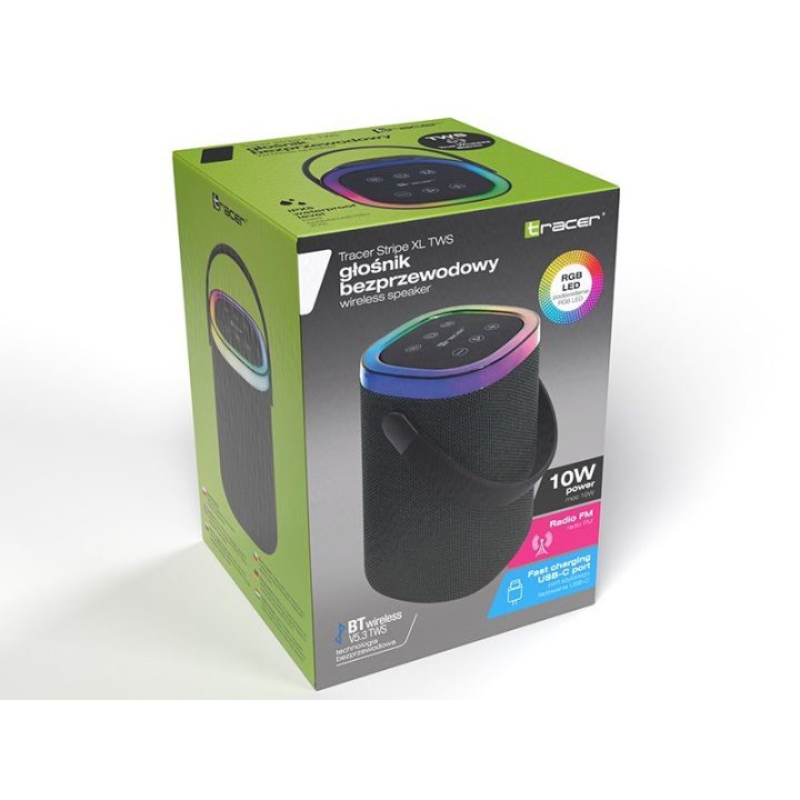 Nešiojama kolonėlė Tracer 47615 Stripe XL TWS BT RGB