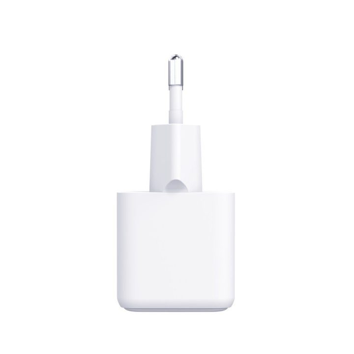Baltas 25 W PD GaN sieninis įkroviklis su USB-C kabeliu