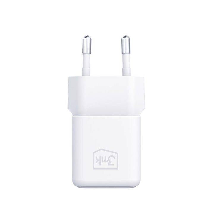 Baltas 25 W PD GaN sieninis įkroviklis su USB-C kabeliu