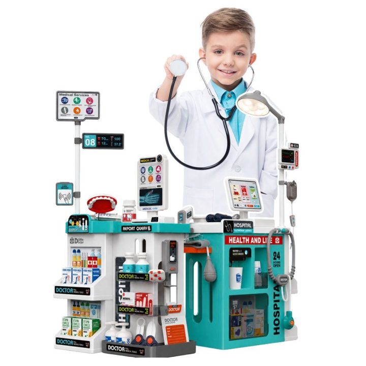 Gydytojo rinkinys su medicinos staliuku